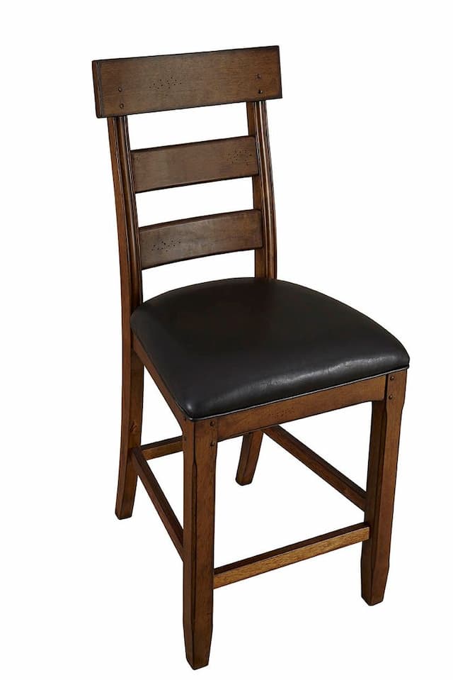 Ozark Ladderback Counter Chair, with Upholstered Seat