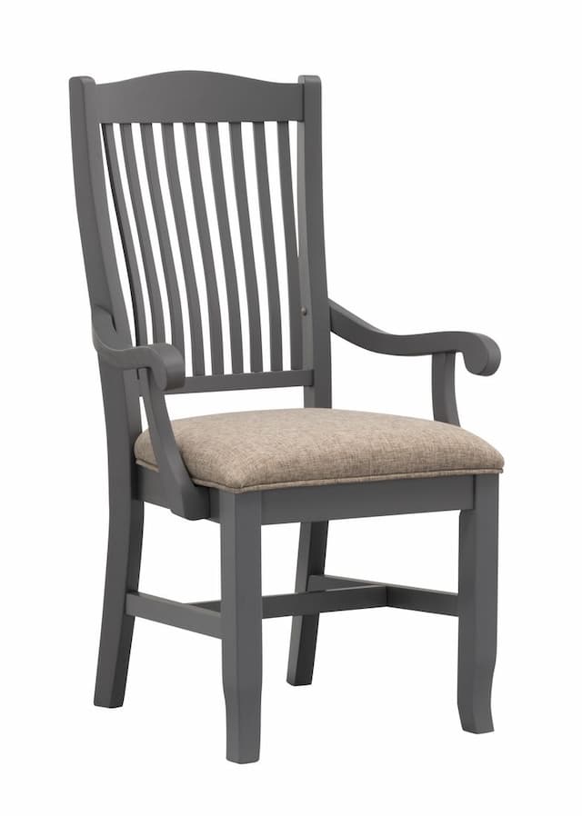 Port Townsend Slatback Arm Chair with Upholstered Seating