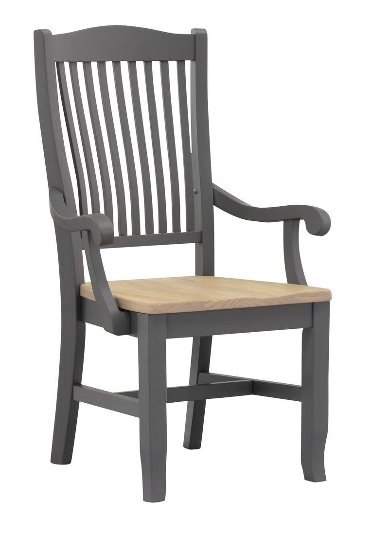 Port Townsend Slatback Arm Chair with Wood Seating
