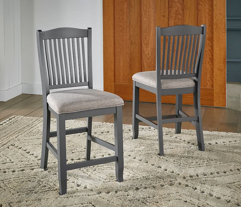Port Townsend Slatback Upholstered Stool