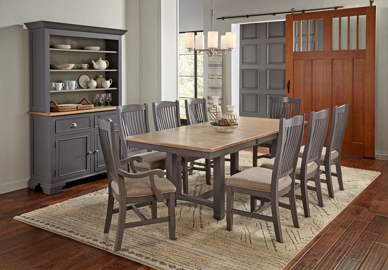Port Townsend 68" - 88" Trestle Table with (1) 20" Self-Storing Leaf