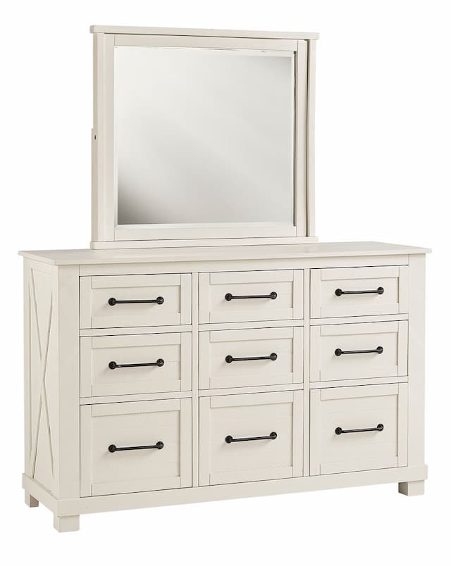 Sun Valley 9-Drawer Dresser, White Finish