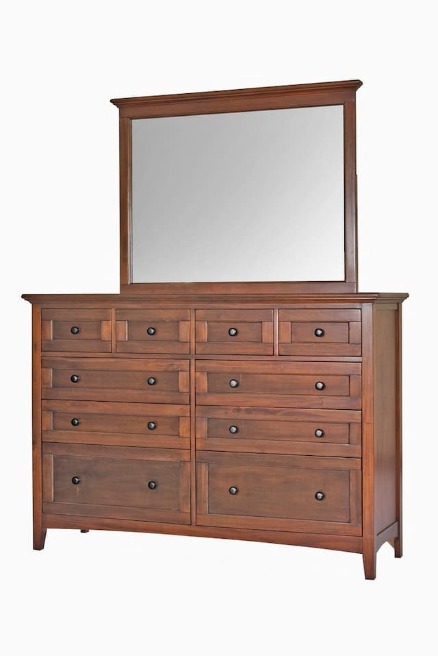 Westlake 10 Drawer Master Dresser, Cherry Brown Finish