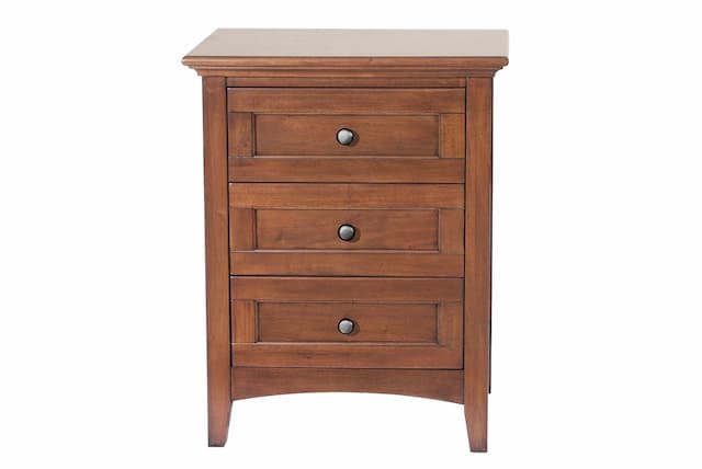 Westlake 3 Drawer Nightstand, Cherry Brown Finish