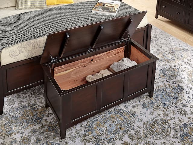 Westlake Cedar-Lined Blanket Trunk, Dark Mahogany Finish