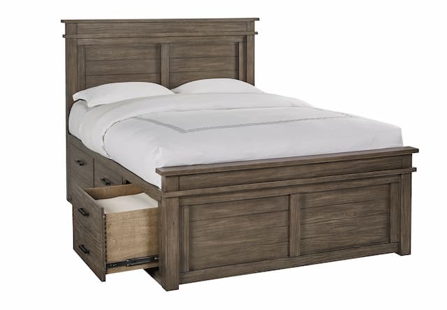 Glacier Point Queen Captains Bed, Greystone Finish