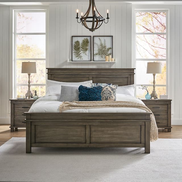 Glacier Point Queen Panel Bed, Greystone Finish