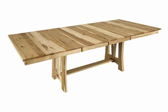 Cattail Bungalow 60" - 96" Trestle Table With Two (2) 18" Self-Storing Leaves, Natural Finish