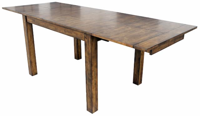 Mariposa 64" - 100" Dining Height Leg Table With (2) 18" Butterfly Leaves, Rustic Whiskey Finish