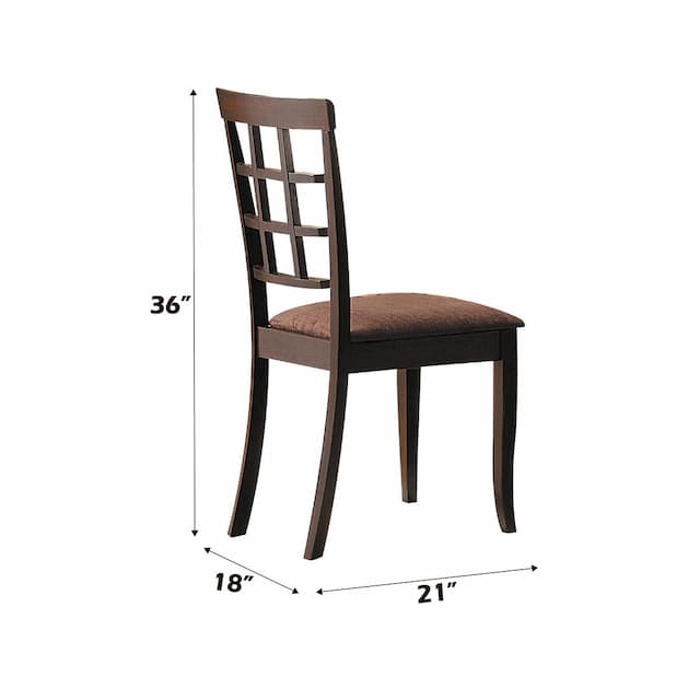 Cardiff Dark Brown Microfiber & Espresso Side Chair (Set-2)