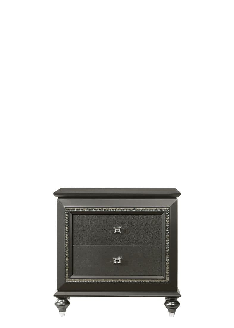 Kaitlyn Metallic Gray Nightstand