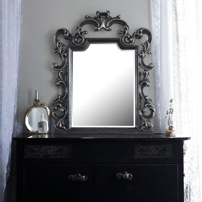 House Delphine Charcoal Finish Mirror