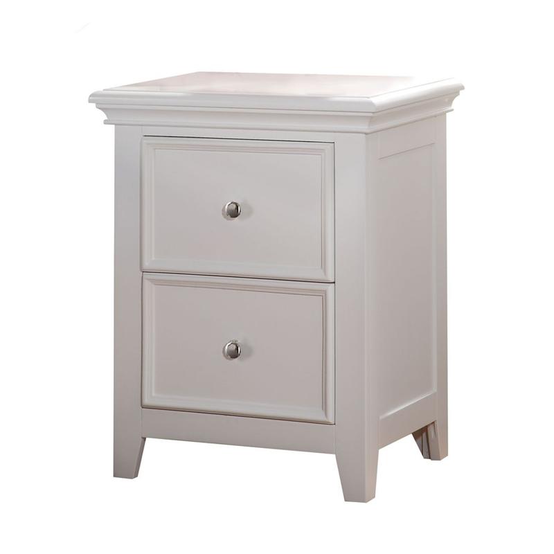 Lacey White Nightstand W/2 Drawers