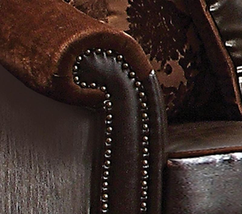 Vendome II Two Tone Dark Brown Synthetic Leather & Cherry Loveseat W/3 Pillows