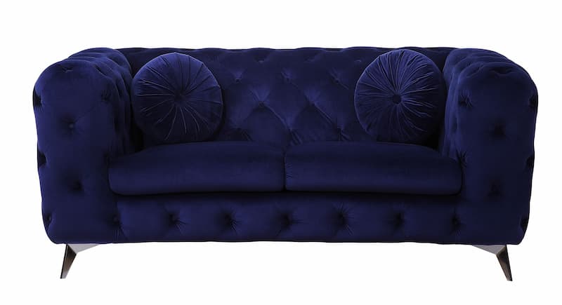 Atronia Blue Velvet Loveseat