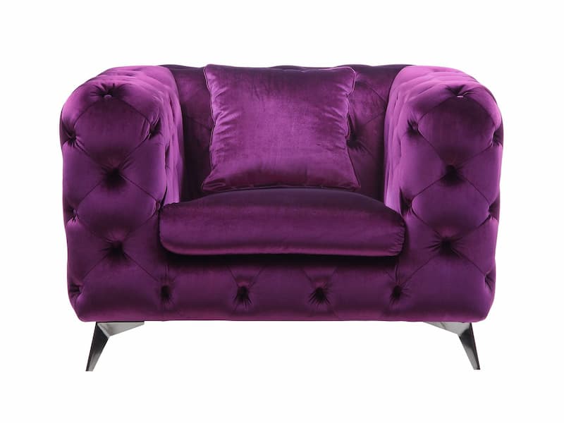 Atronia Purple Velvet Chair