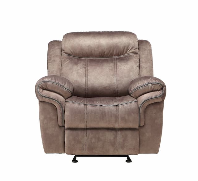 Zubaida Two Tone Chocolate Velvet Motion Glider Recliner