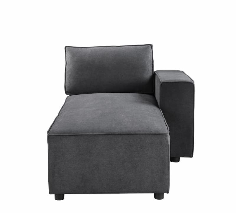 Silvester Gray Fabric Modular - Chaise W/2 Pillows