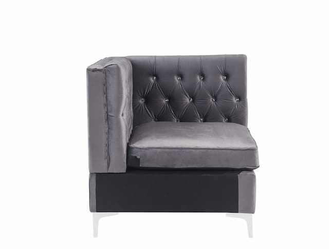 Jaszira Gray Velvet Modular - Wedge