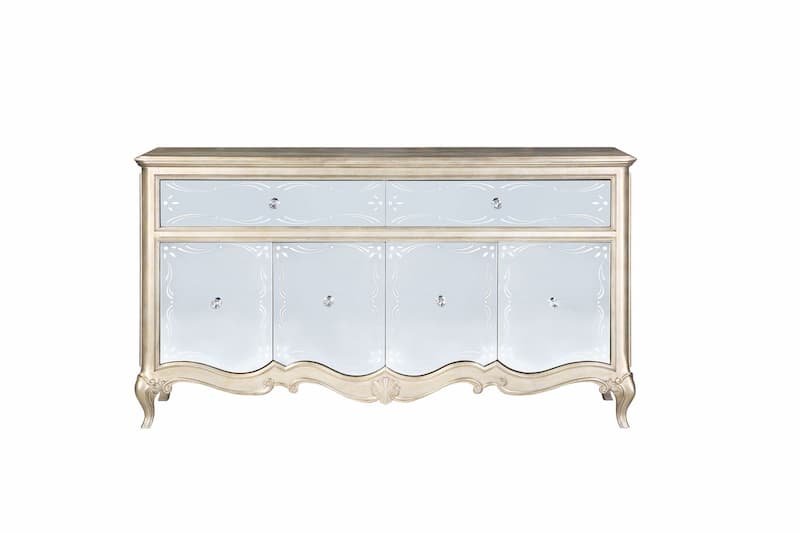 Esteban Mirrored & Antique Champagne Finish Server