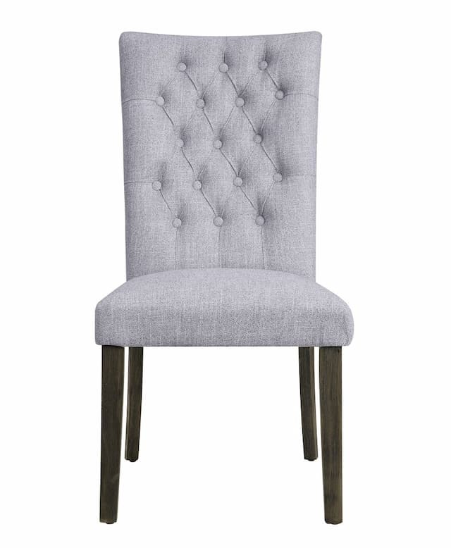 Merel Gray Linen & Gray Oak Side Chair (Set-2)