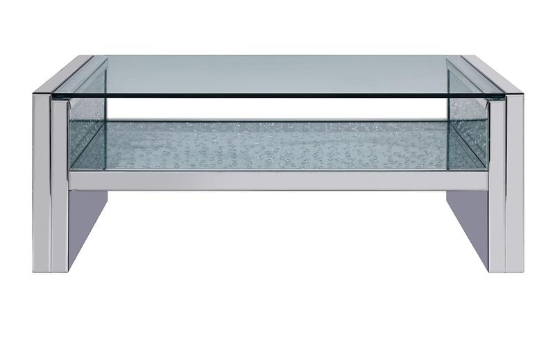 Nysa Mirrored & Faux Crystals Coffee Table