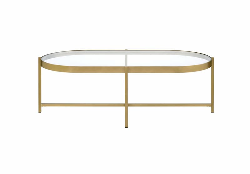 Charrot Clear Glass & Gold Finish Coffee Table