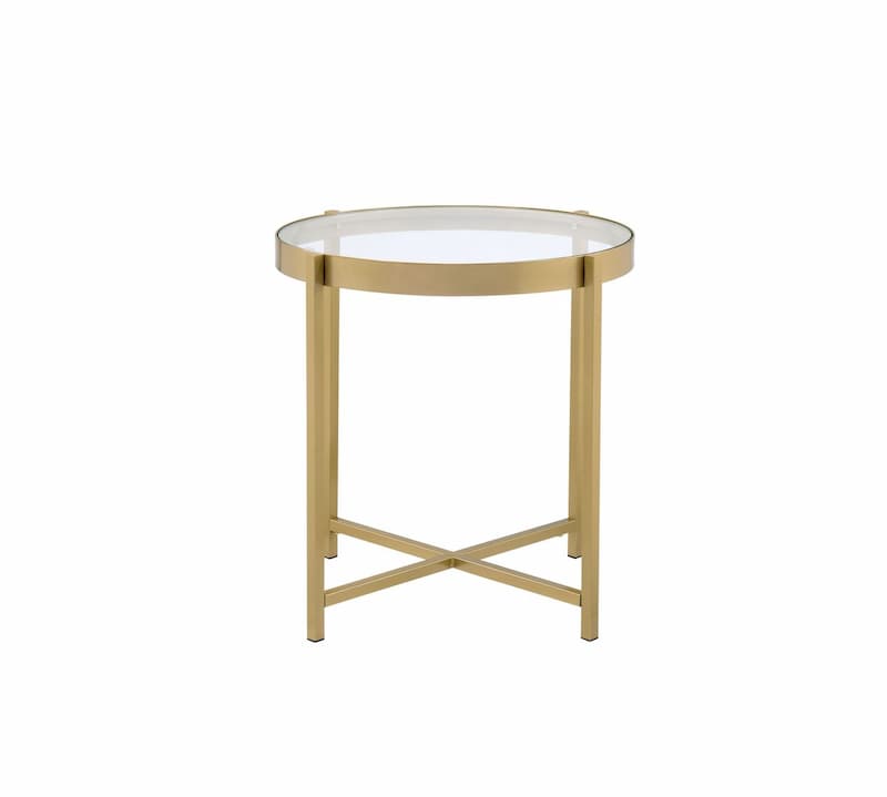 Charrot Gold Finish End Table