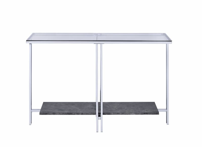 Liddell Chrome & Glass Sofa Table