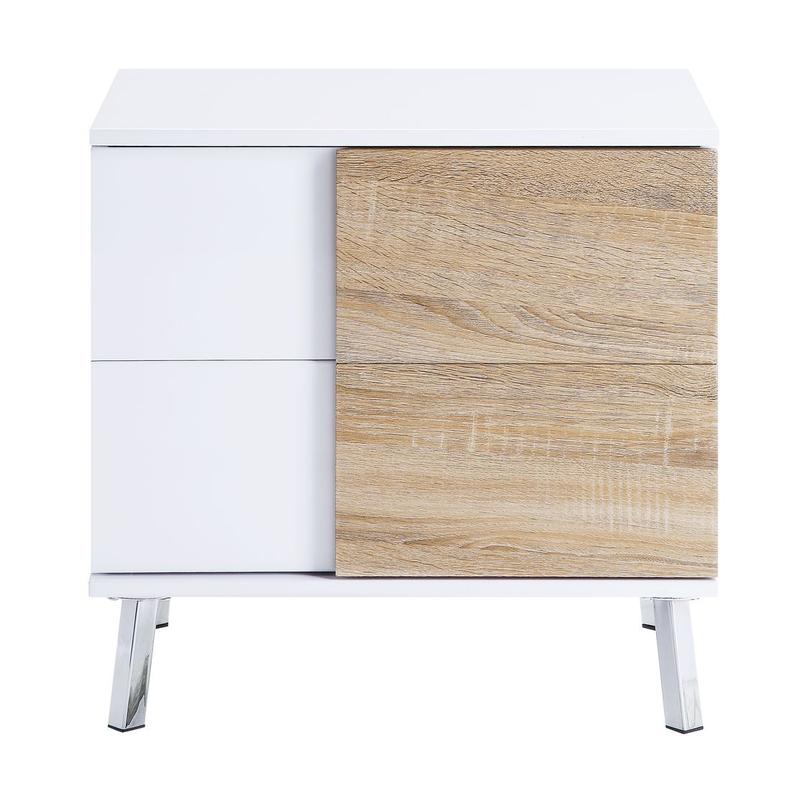 Verux White High Gloss End Table