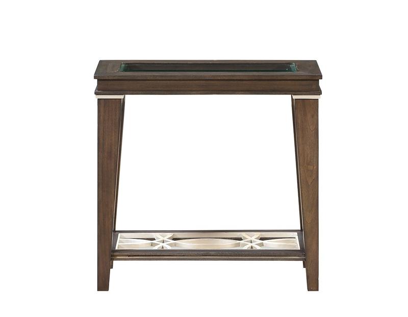 Peregrine Walnut & Glass Accent Table