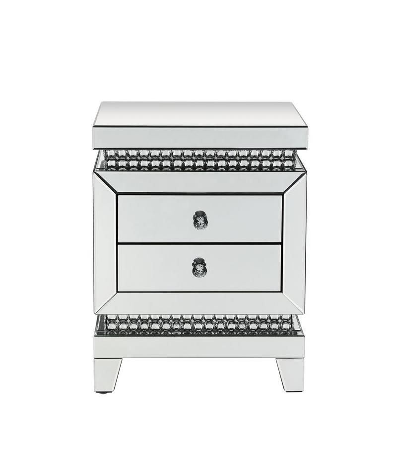 Lotus Mirrored, Faux Ice Cube Crystals Accent Table
