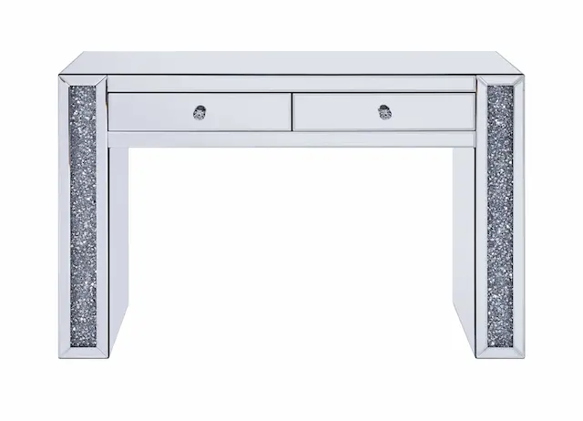 Noralie Mirrored & Faux Diamonds Vanity Desk