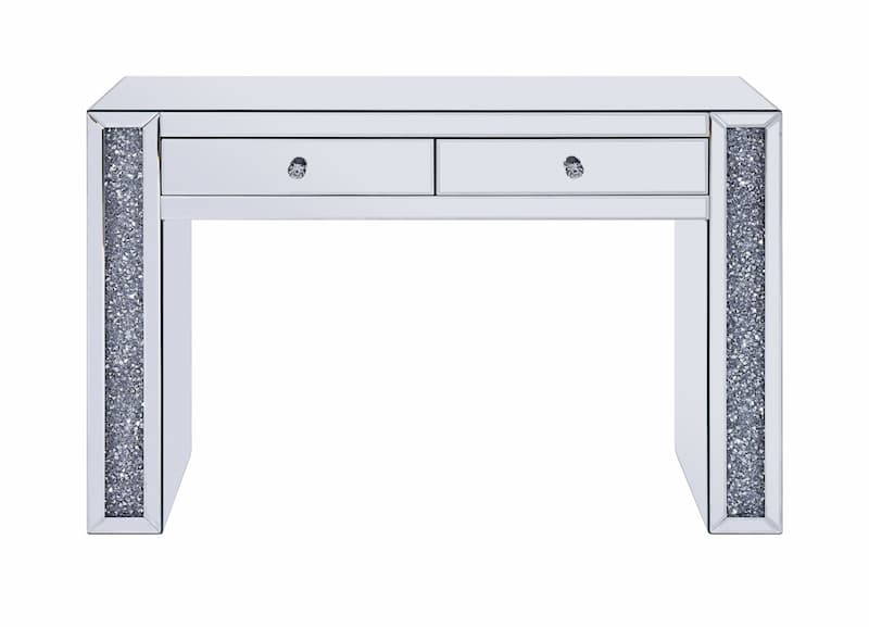 Noralie Mirrored & Faux Diamonds Vanity Desk