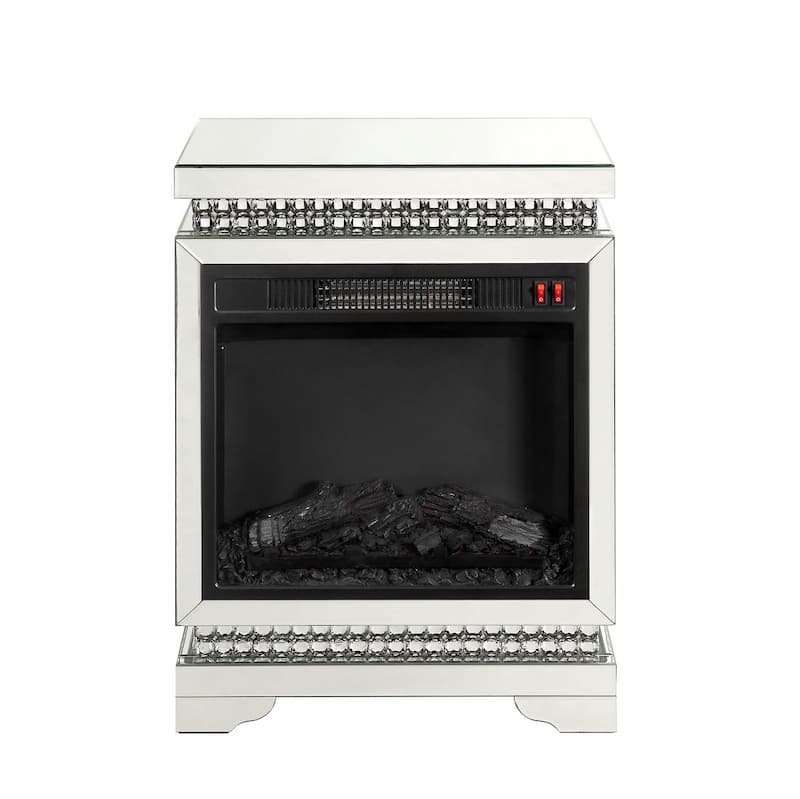 Lotus Mirrored, Faux Ice Cube Crystals Fireplace