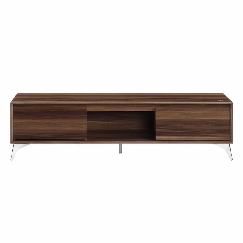 Raceloma LED, Walnut & Chrome Finish Tv Stand