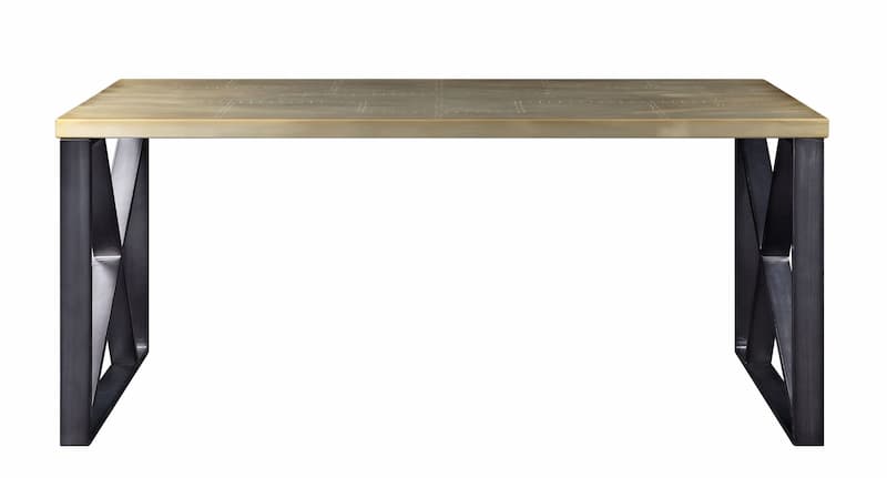 Jennavieve Gold Aluminum Executive Writing Desk