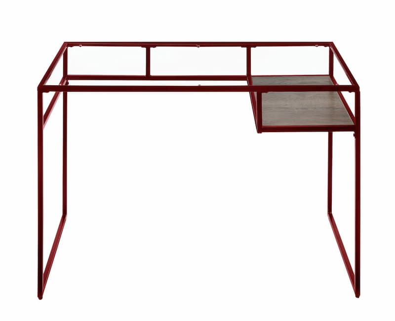 Yasin Red & Glass Writing Desk