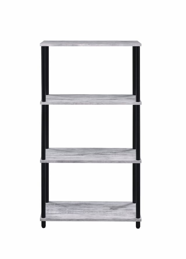 Nypho Antique White & Black Finish Bookshelf