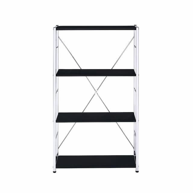 Tennos Black & Chrome Finish Bookshelf