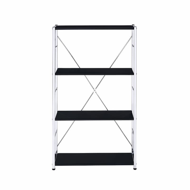 Tennos Black & Chrome Finish Bookshelf