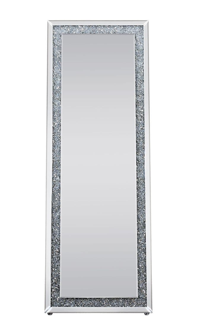 Noralie Mirrored & Faux Diamonds Floor Mirror