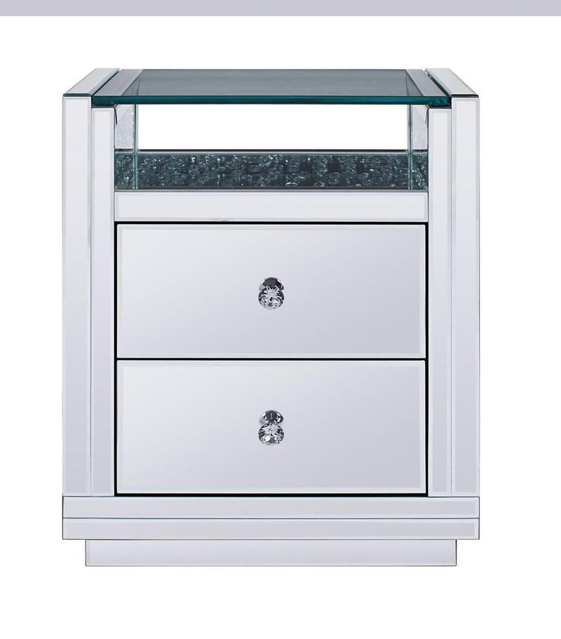 Nysa Mirrored & Faux Crystals Accent Table