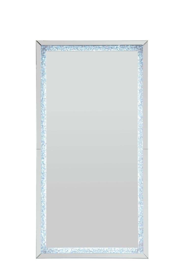 Noralie LED, Mirrored & Faux Diamonds Floor Mirror