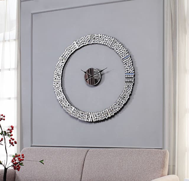 Kachina Mirrored & Faux Gems Wall Clock