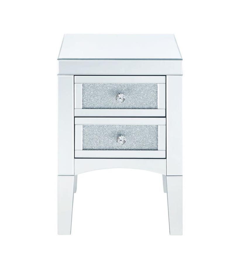Noralie Mirrored & Faux Diamonds Accent Table