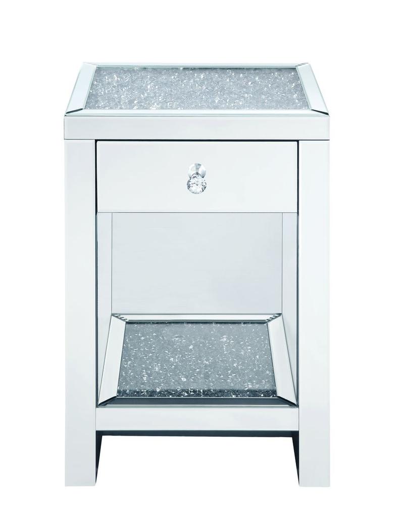 Noralie Mirrored & Faux Diamonds Accent Table