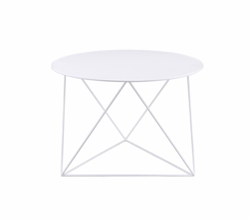 Epidia White Finish Accent Table
