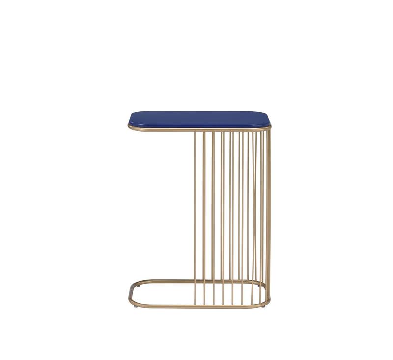 Aviena Blue & Gold Finish Accent Table