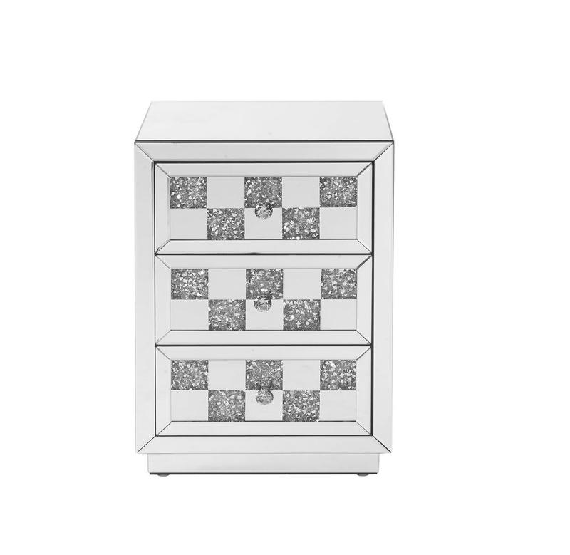 Noralie Mirrored & Faux Diamonds Accent Table
